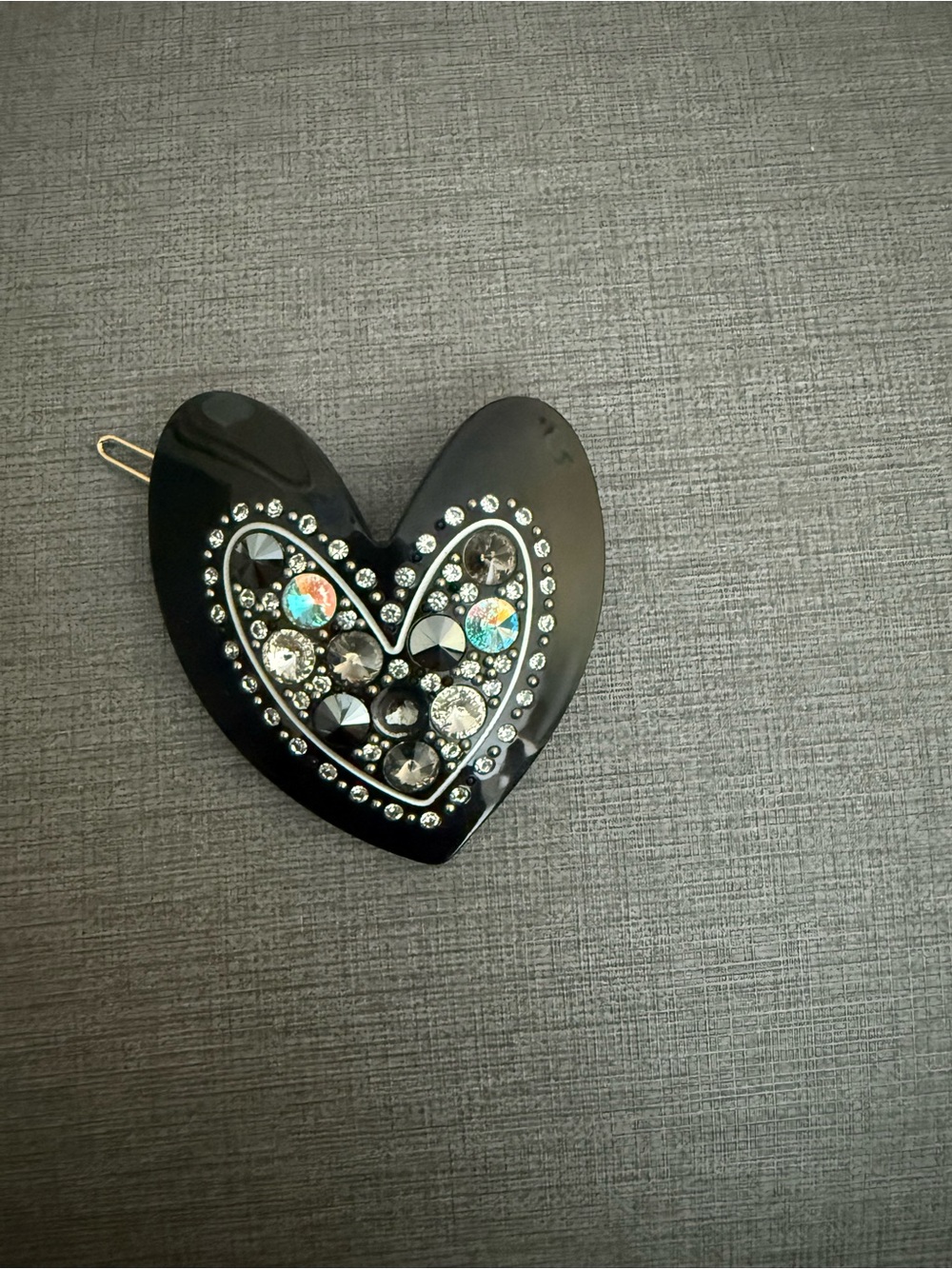 Crystal Embellished Heart Hair Pin / Clip